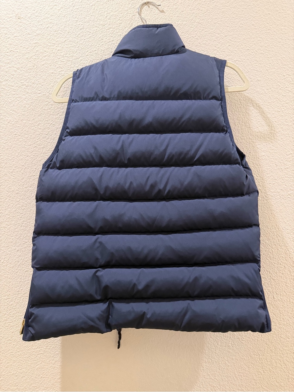 J.Crew Navy Quilted Puffer Vest Gold Hardware Size Small - Picture 2 of 2